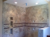 Ceramic Tile with Mosaic Glass Strip Accent